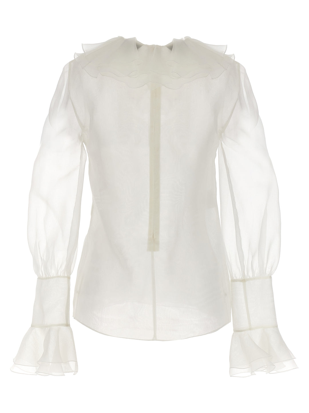 Ruffle Collar Shirt Shirt, Blouse White