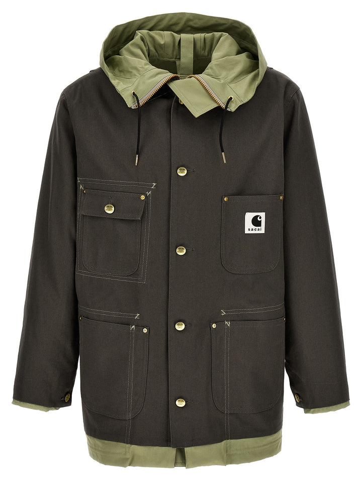 Sacai X Carhartt Wip Reversible Jacket Casual Jackets, Parka Multicolor