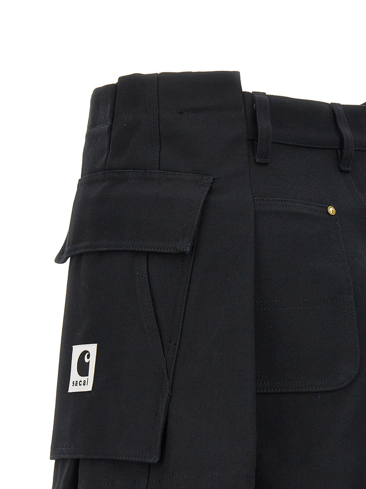 Sacai X Carhartt Wip Shorts Bermuda, Short Black