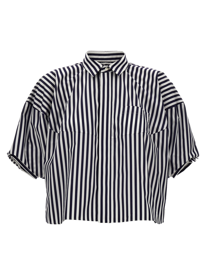 Striped Poplin Shirt Shirt, Blouse Blue