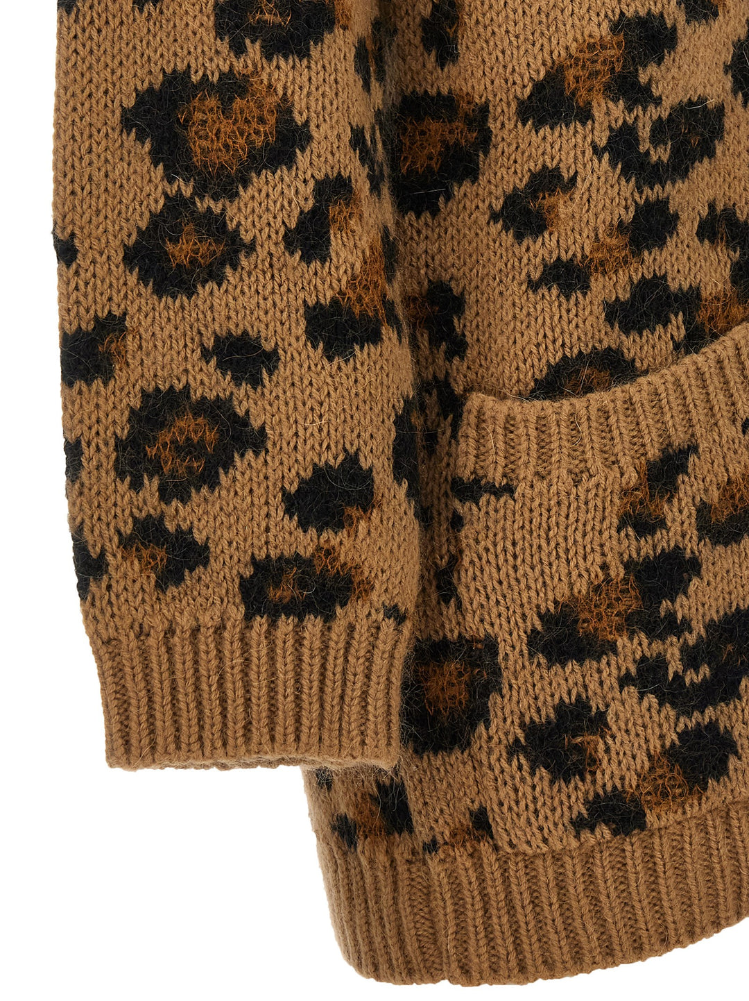 Valentino Animalier Cardigan Sweater, Cardigans Brown