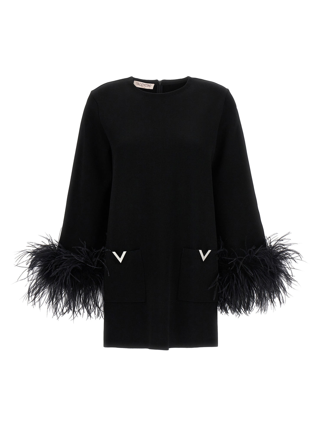 Valentino Feather Jersey Sweater, Cardigans Black