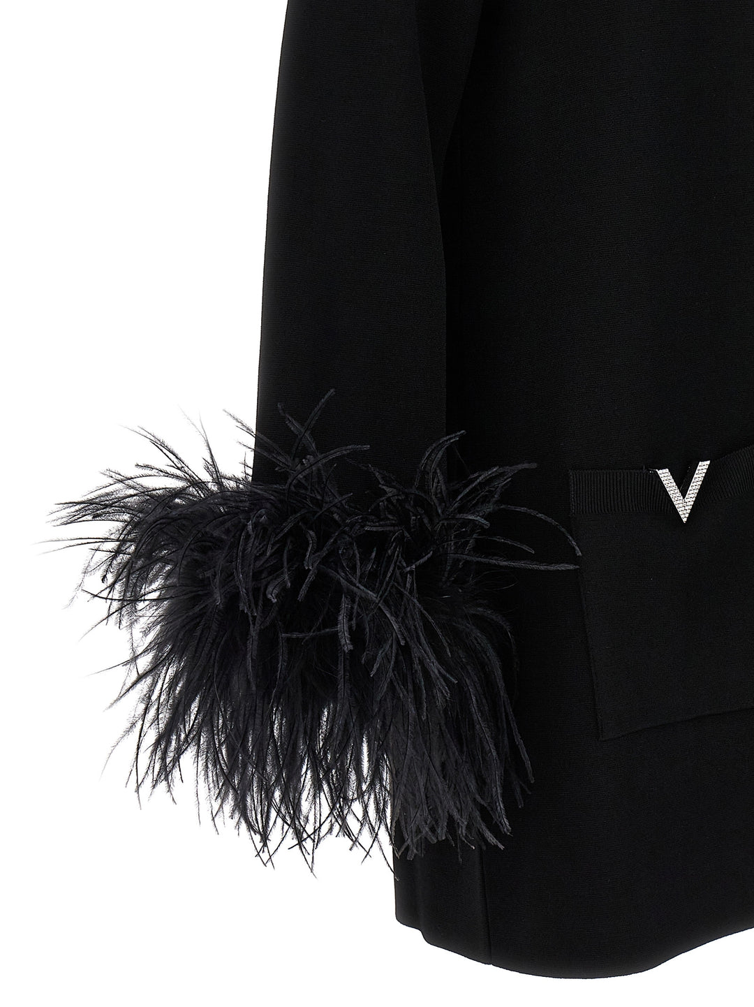 Valentino Feather Jersey Sweater, Cardigans Black