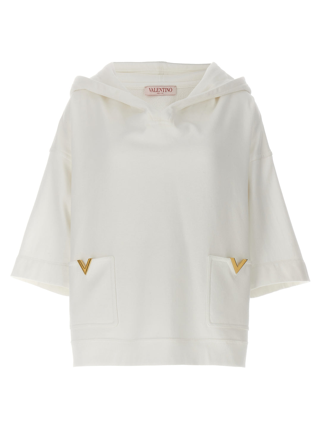 Valentino Garavani Logo Hoodie Sweatshirt White