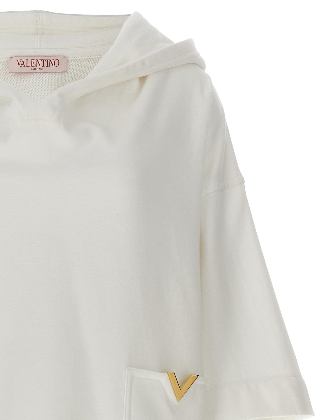 Valentino Garavani Logo Hoodie Sweatshirt White