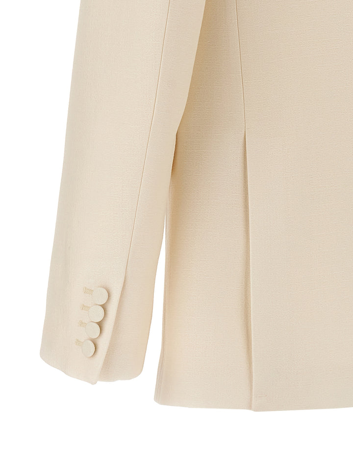 Valentino Flower Embroidery Blazer White