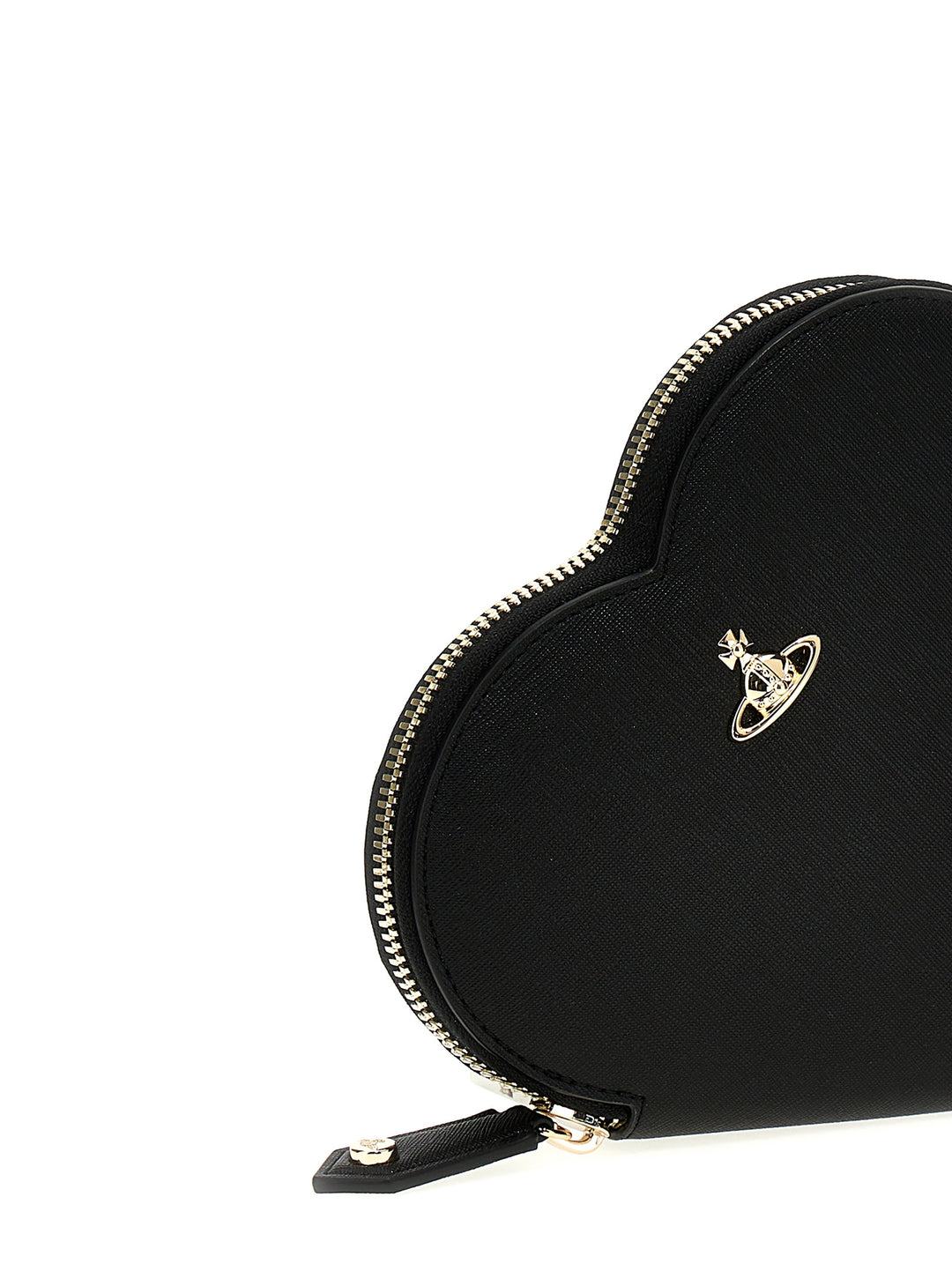 Saffiano Heart Crossbody Bags Black