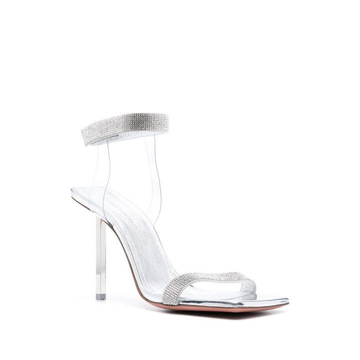 Amina Muaddi Silver Sandals - Silver | Wanan Luxury