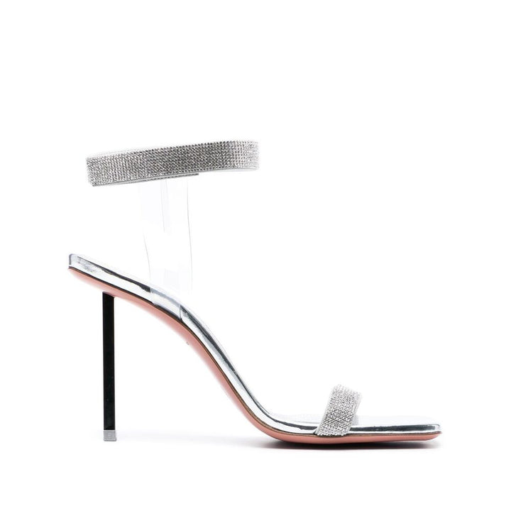 Amina Muaddi Silver Sandals - Silver | Wanan Luxury