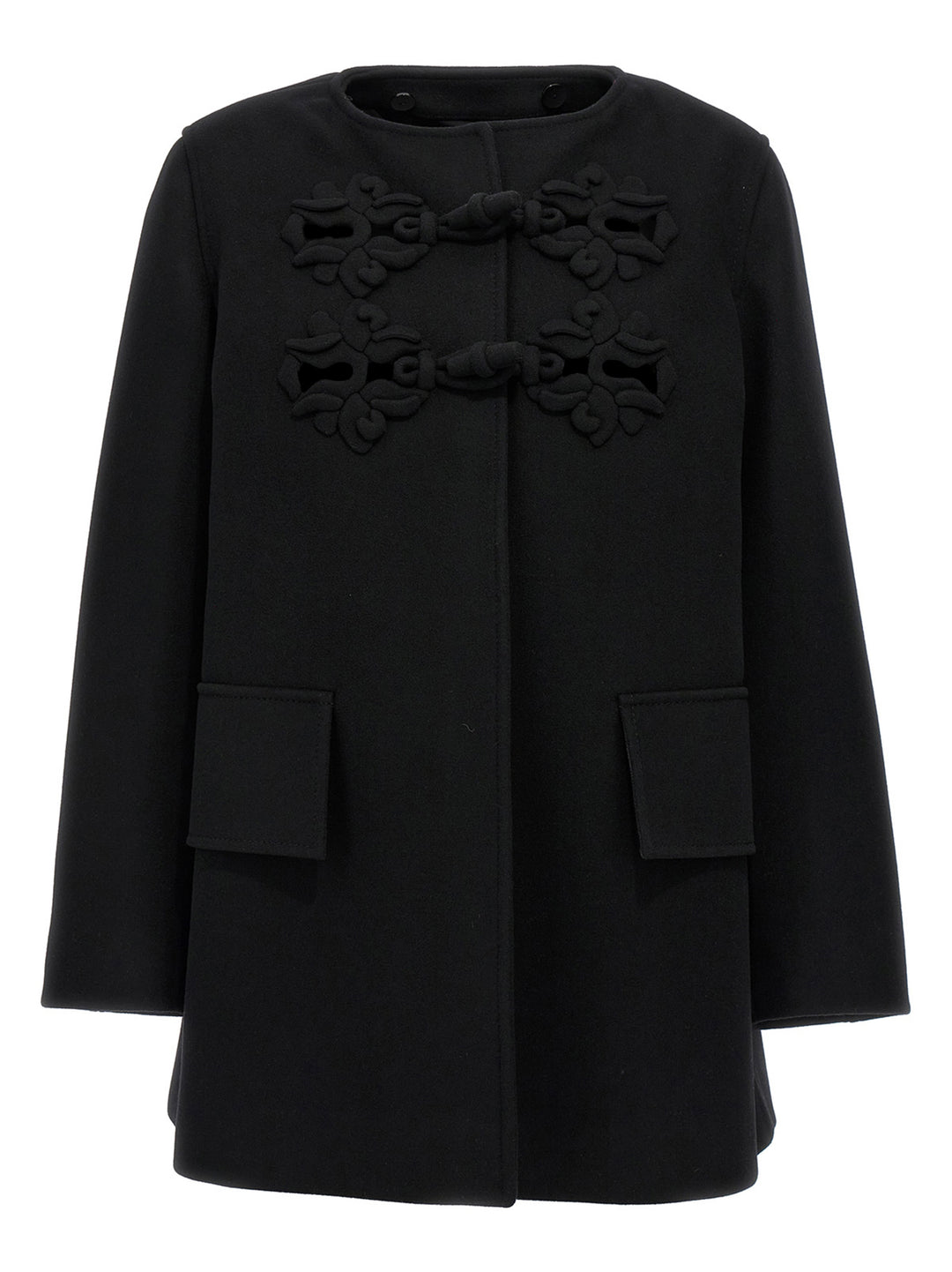 Valentino Embroidery Coat Coats, Trench Coats Black