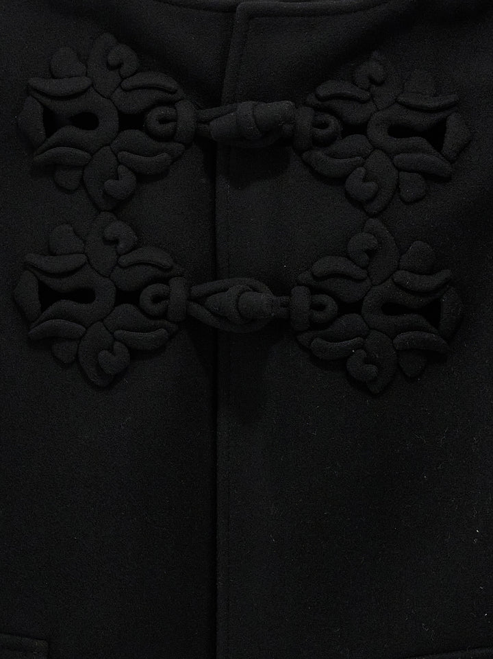 Valentino Embroidery Coat Coats, Trench Coats Black