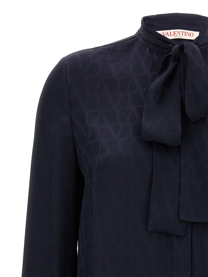 Valentino Jacquard Shirt Shirt, Blouse Blue