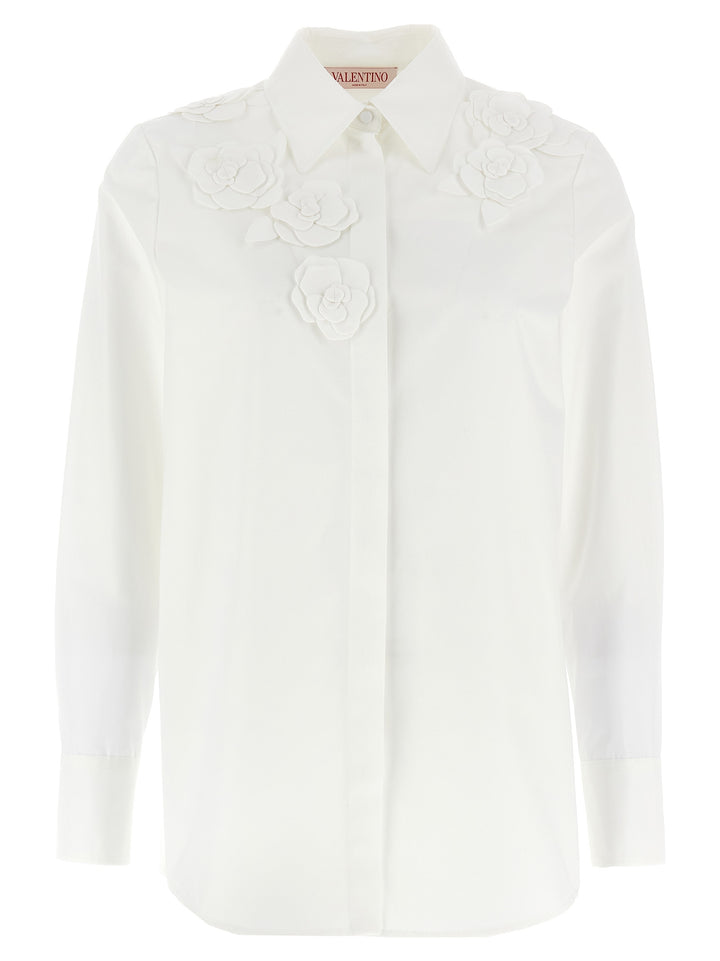 Valentino Flower Application Shirt Shirt, Blouse White