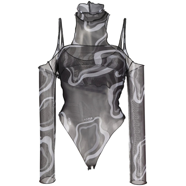 Julfer Top - Nero, Grigio | Wanan Luxury