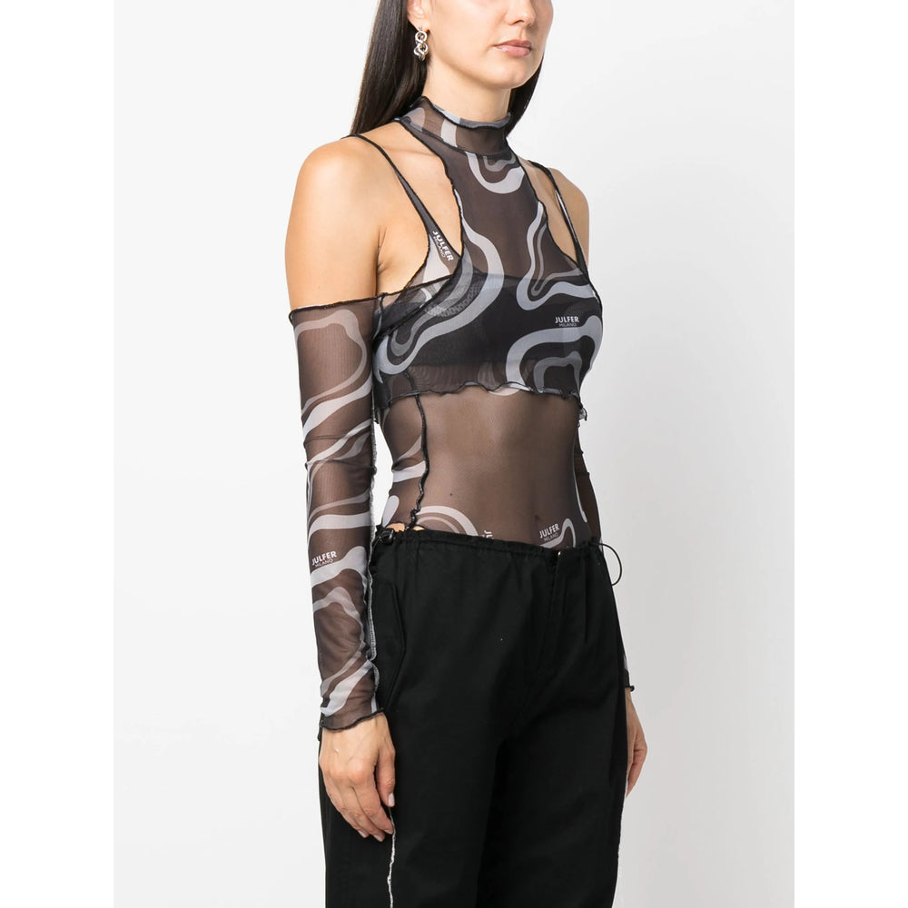 Julfer Top - Nero, Grigio | Wanan Luxury