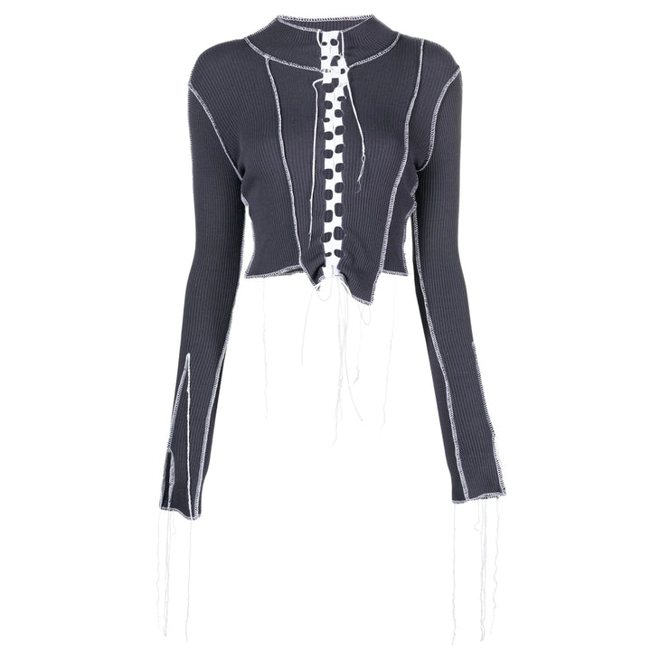 Julfer Top - Grigio, Bianco | Wanan Luxury