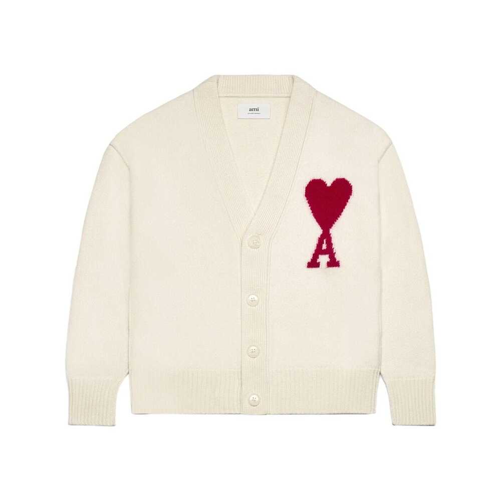 Ami Paris Wool Sweaters - White, Red | Wanan Luxury