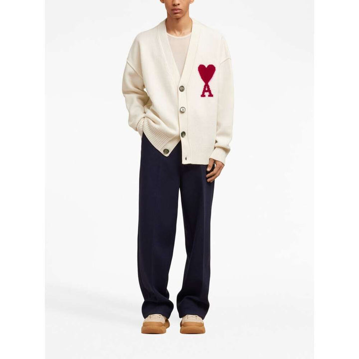 Ami Paris Wool Sweaters - White, Red | Wanan Luxury