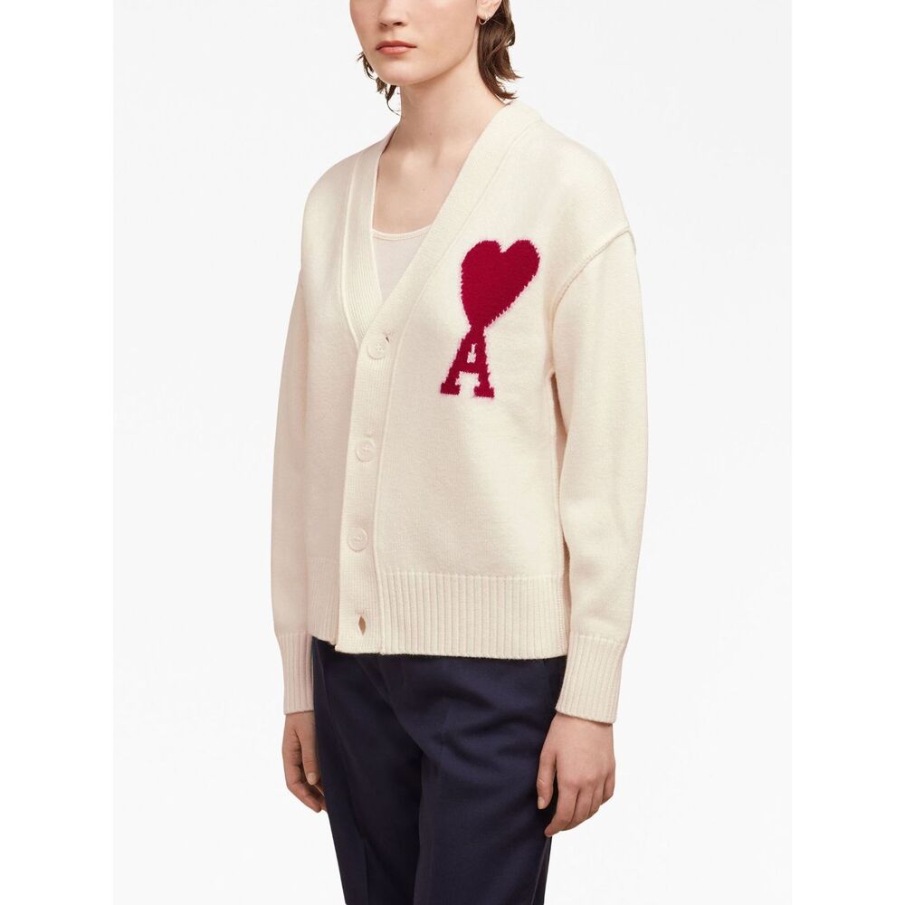 Ami Paris Wool Sweaters - White, Red | Wanan Luxury