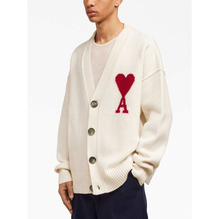 Ami Paris Wool Sweaters - White, Red | Wanan Luxury