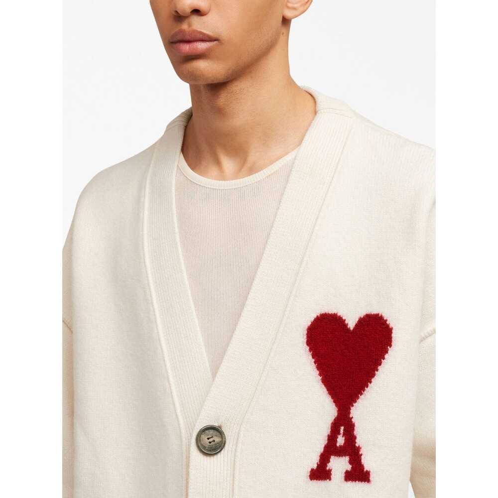 Ami Paris Wool Sweaters - White, Red | Wanan Luxury