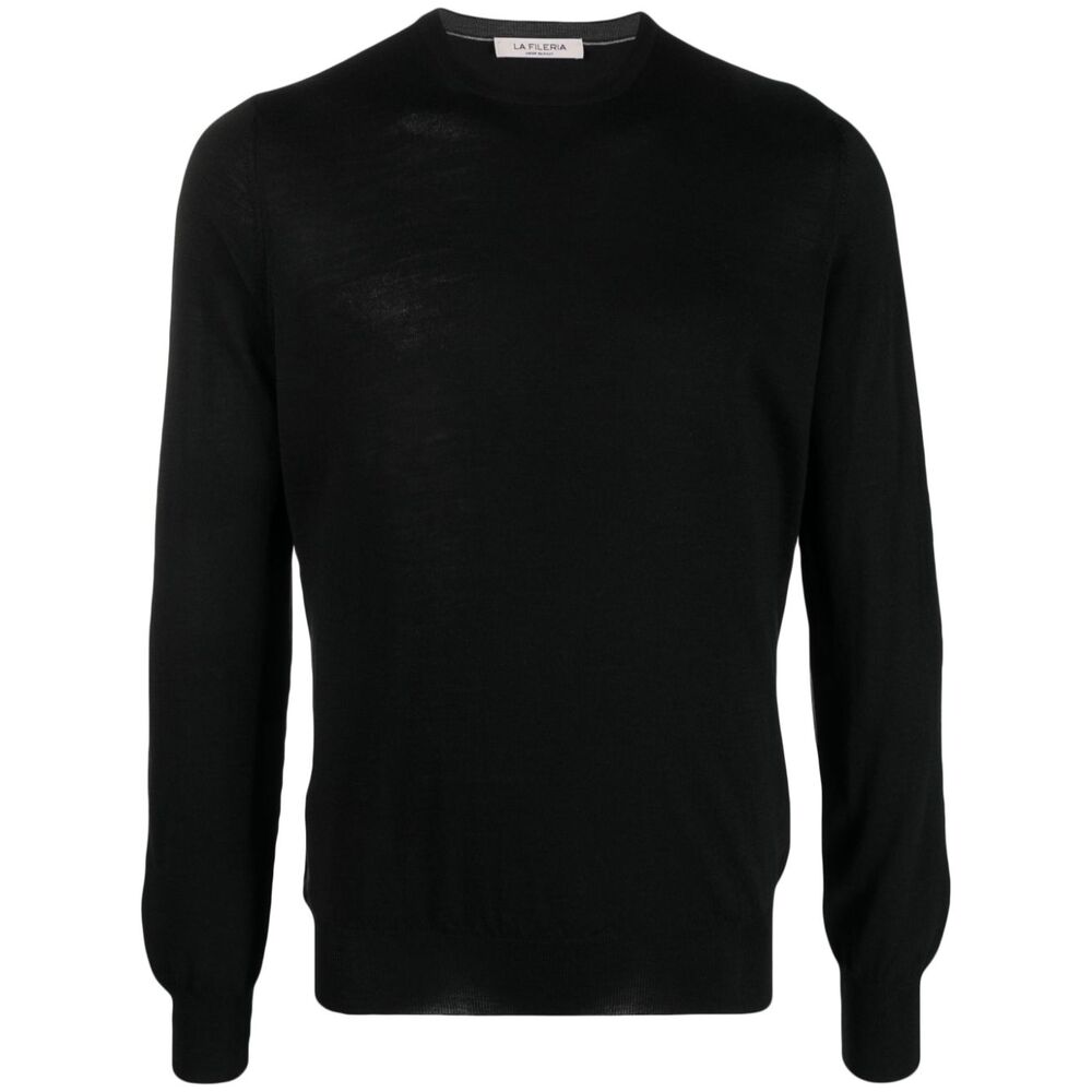 Fileria Wool Sweaters - Black | Wanan Luxury