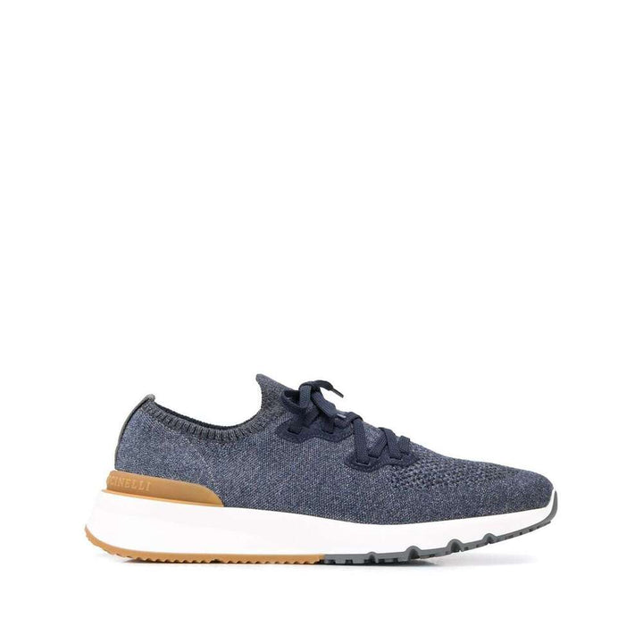 Brunello Cucinelli Silk Sneakers - Blue | Wanan Luxury