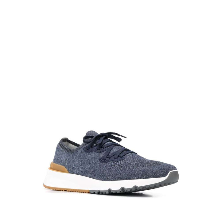 Brunello Cucinelli Silk Sneakers - Blue | Wanan Luxury