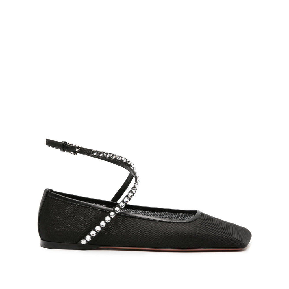 Amina Muaddi Ballerine - Nero | Wanan Luxury