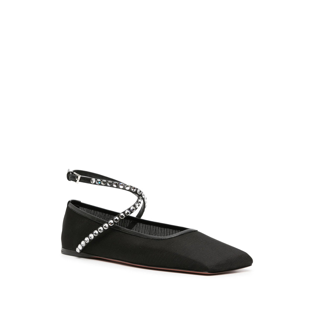 Amina Muaddi Ballerine - Nero | Wanan Luxury