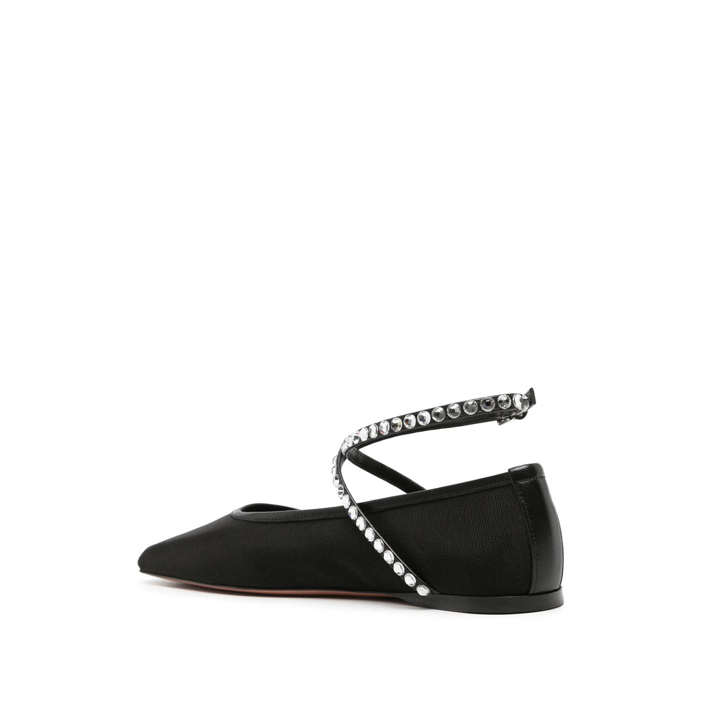 Amina Muaddi Ballerine - Nero | Wanan Luxury