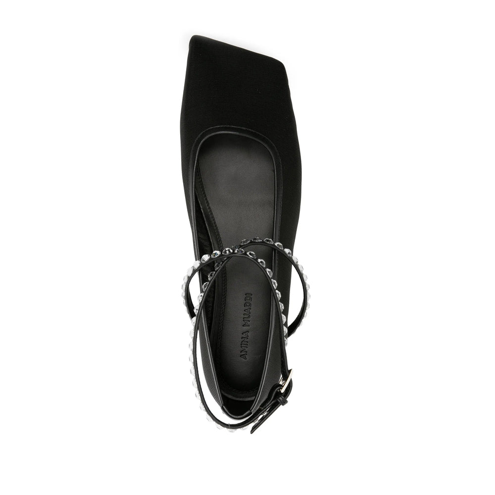 Amina Muaddi Ballerine - Nero | Wanan Luxury