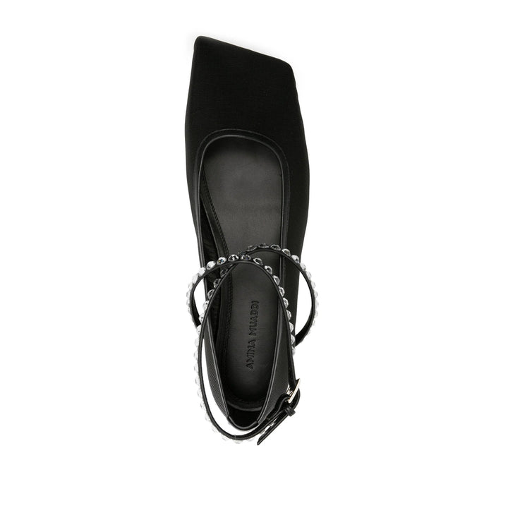 Amina Muaddi Ballerine - Nero | Wanan Luxury