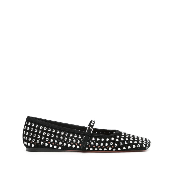 Amina Muaddi Ballerine - Nero | Wanan Luxury