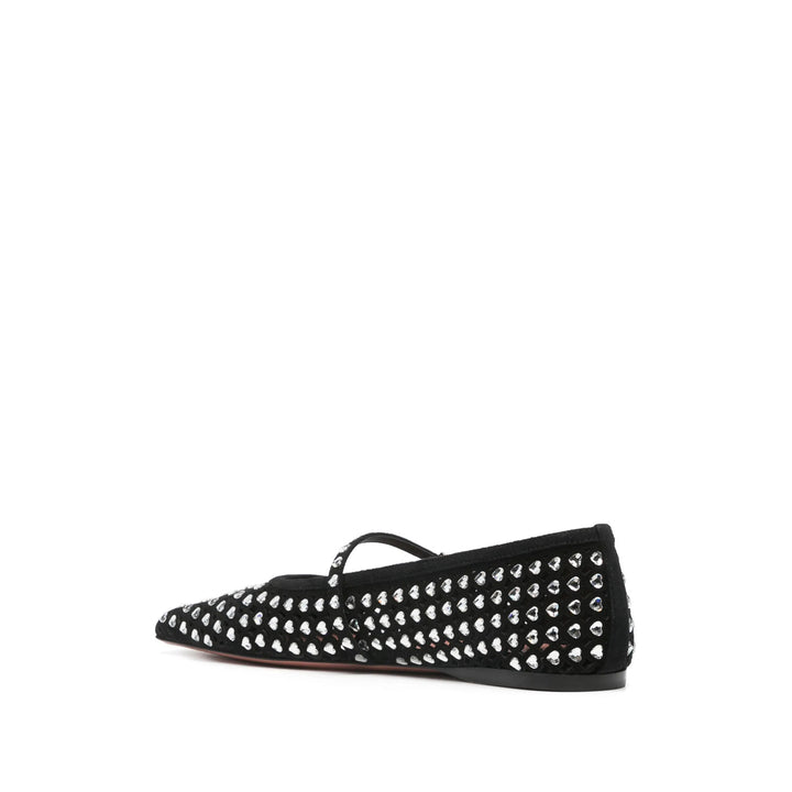 Amina Muaddi Ballerine - Nero | Wanan Luxury