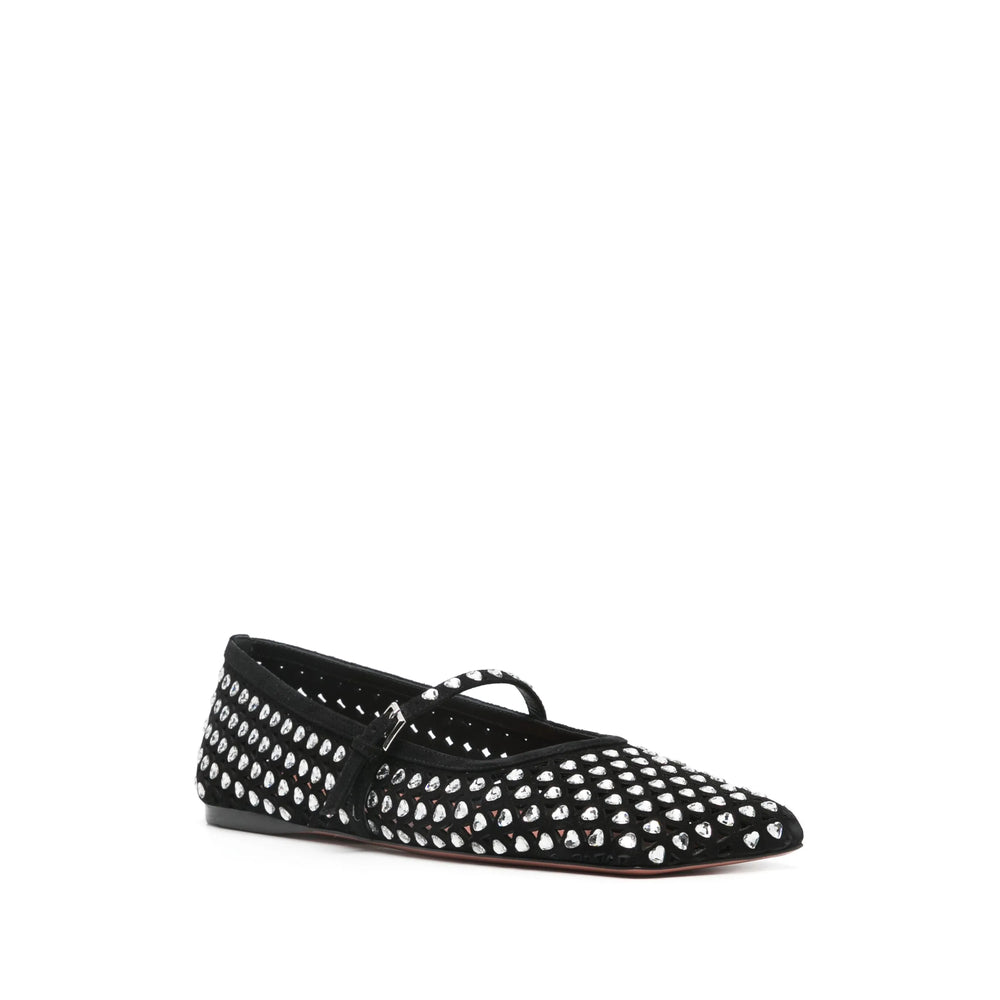 Amina Muaddi Ballerine - Nero | Wanan Luxury