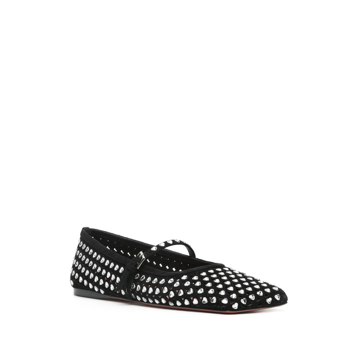 Amina Muaddi Ballerine - Nero | Wanan Luxury