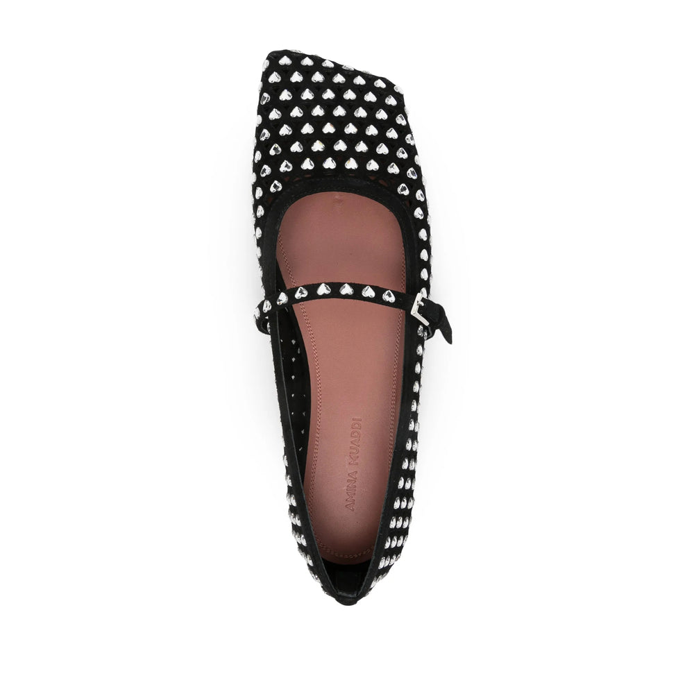 Amina Muaddi Ballerine - Nero | Wanan Luxury