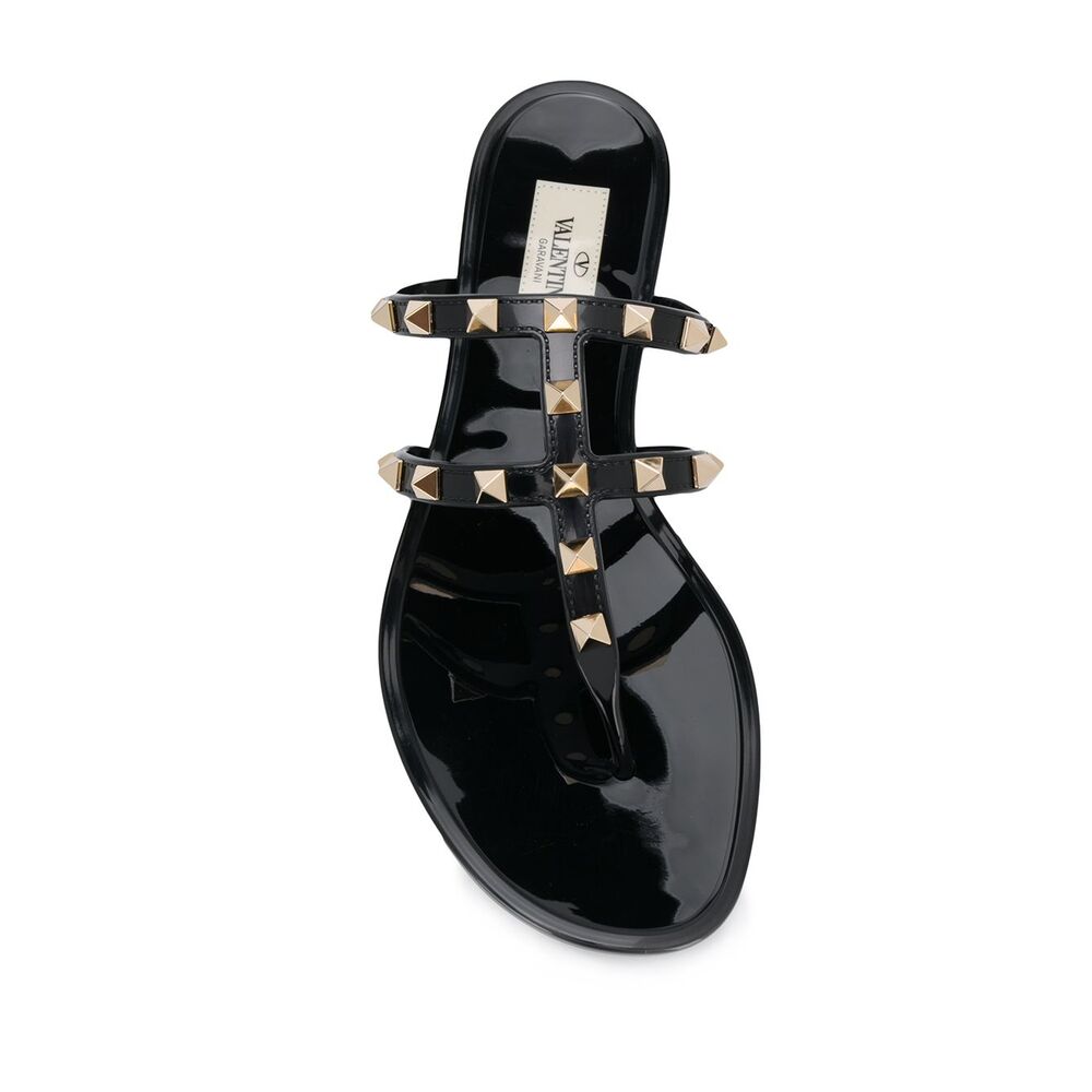 Valentino Garavani Rubber Slippers - Black | Wanan Luxury