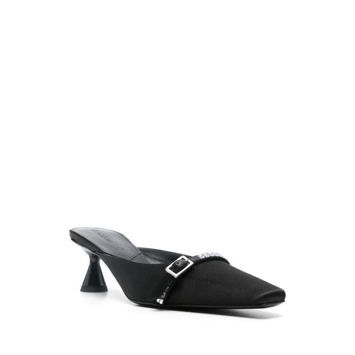 D'Accori Leather Mules - Black | Wanan Luxury