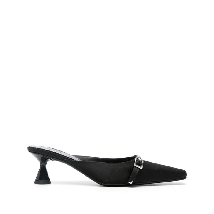 D'Accori Leather Mules - Black | Wanan Luxury