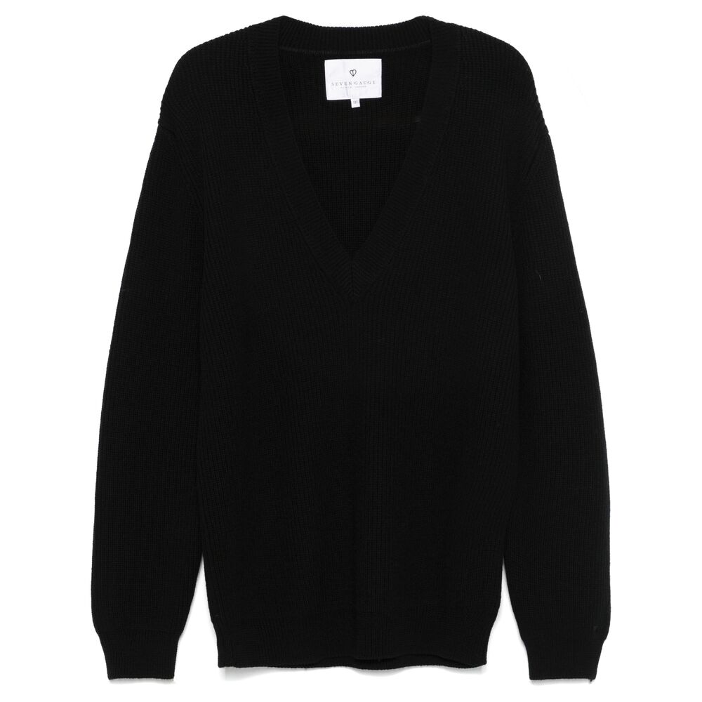 Seven Gauge Wool Sweaters - Black | Wanan Luxury