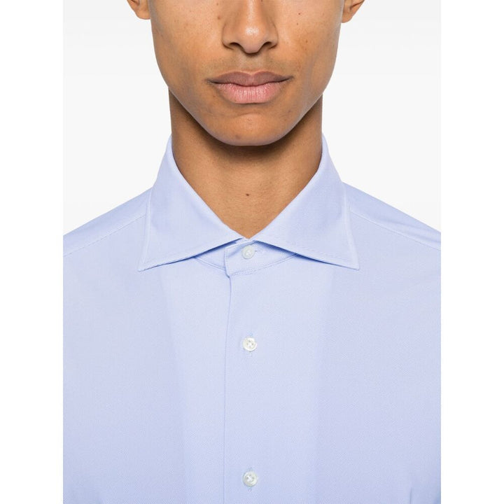 Mazzarelli Nylon Shirts - Blue, White | Wanan Luxury