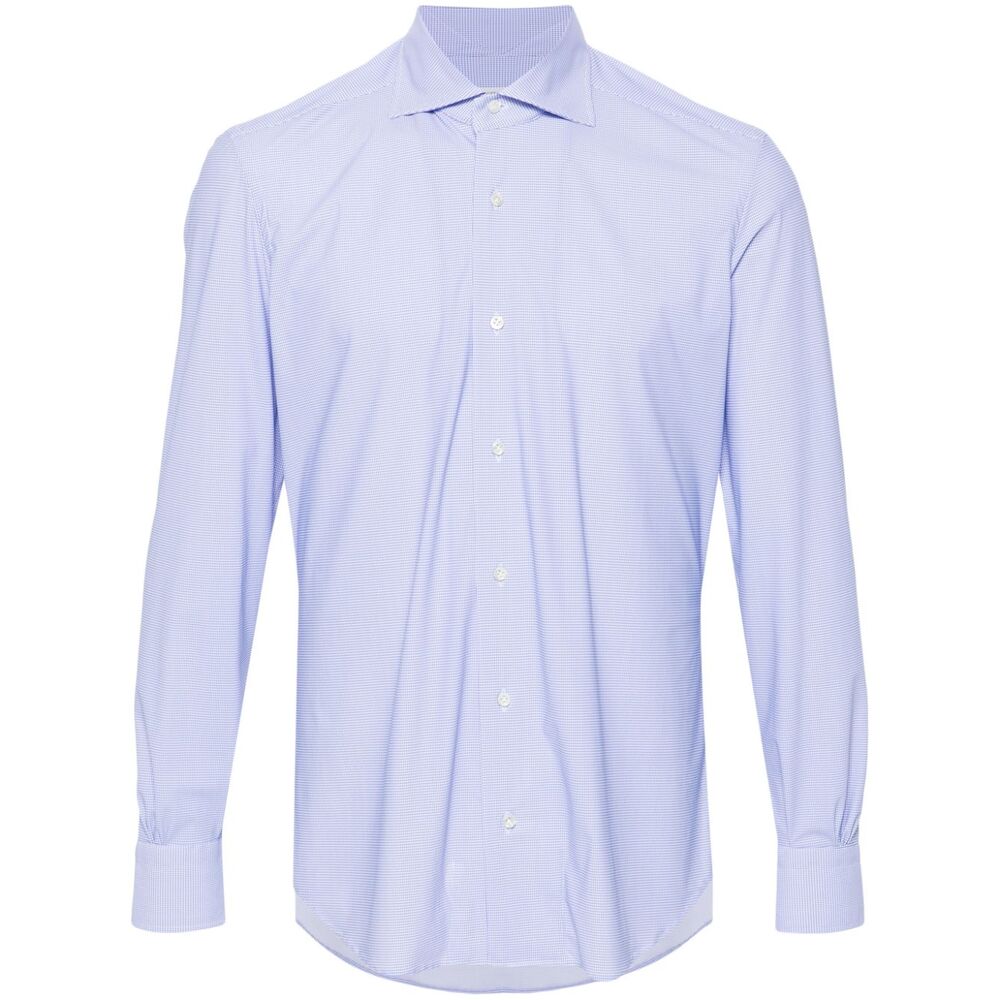 Mazzarelli Nylon Shirts - Blue, White | Wanan Luxury