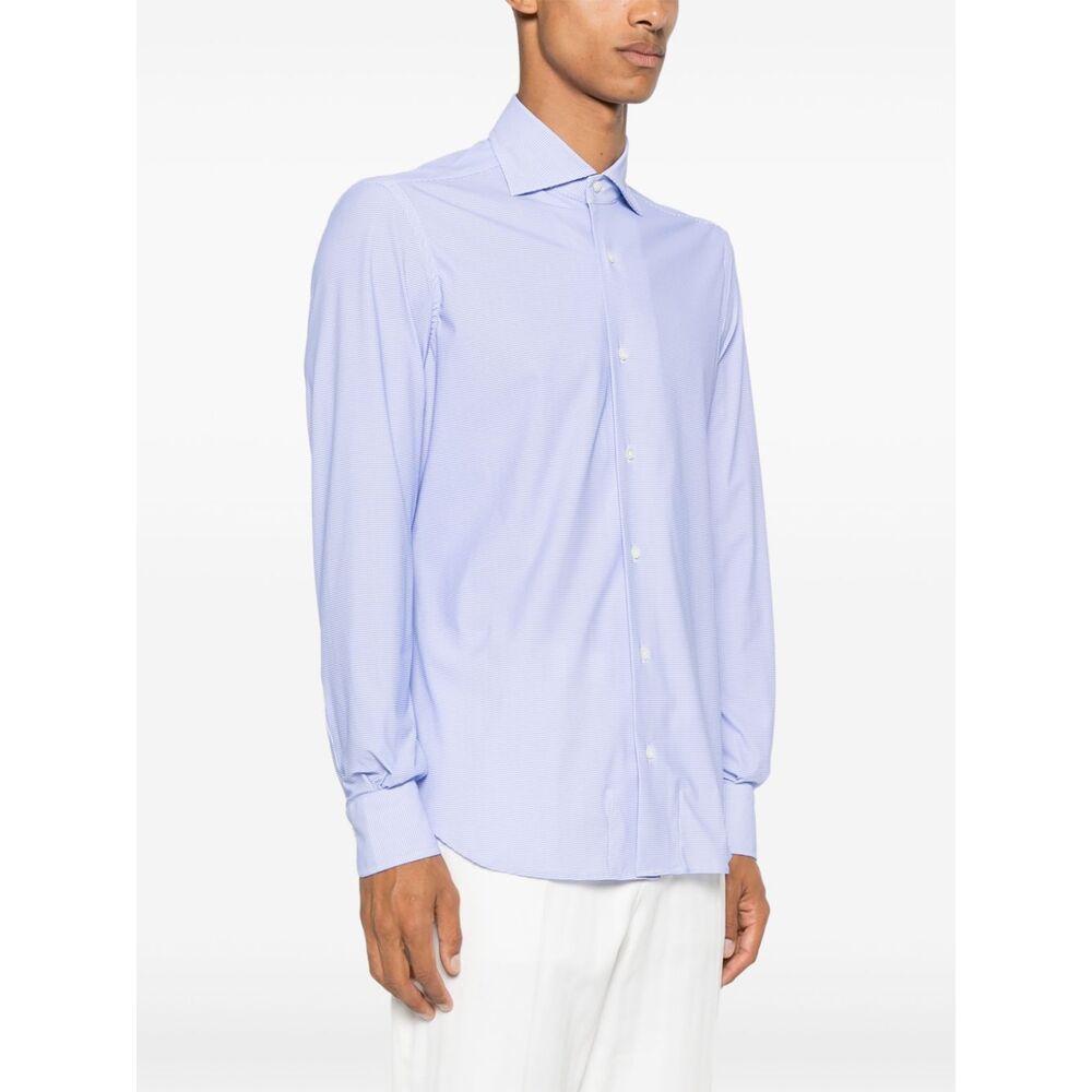 Mazzarelli Nylon Shirts - Blue, White | Wanan Luxury