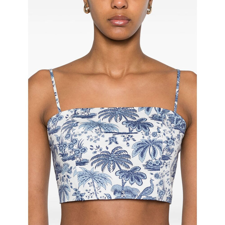 Staud Top - Bianco, Blu | Wanan Luxury