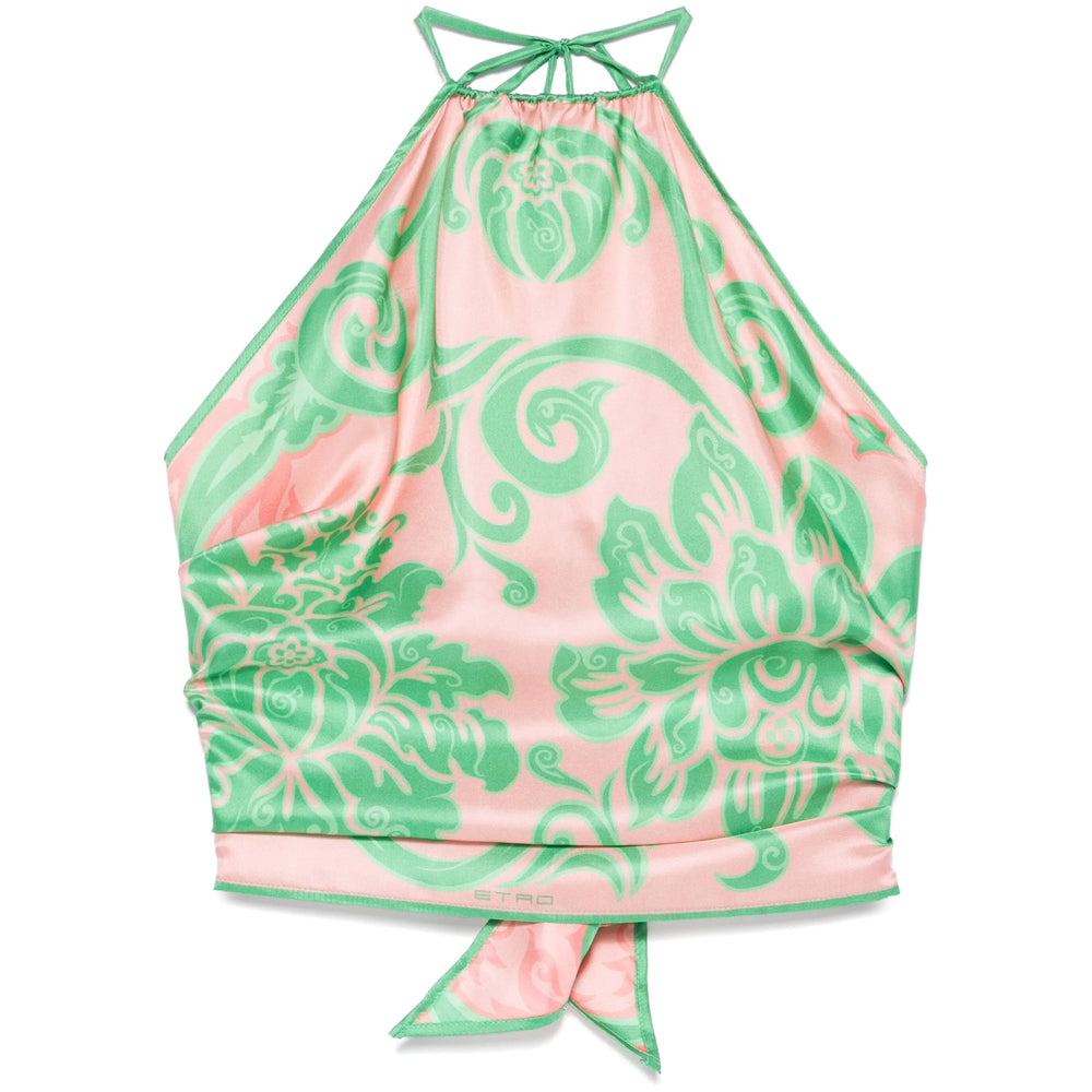 Etro Silk Scarves & Gloves - Pink, Green | Wanan Luxury