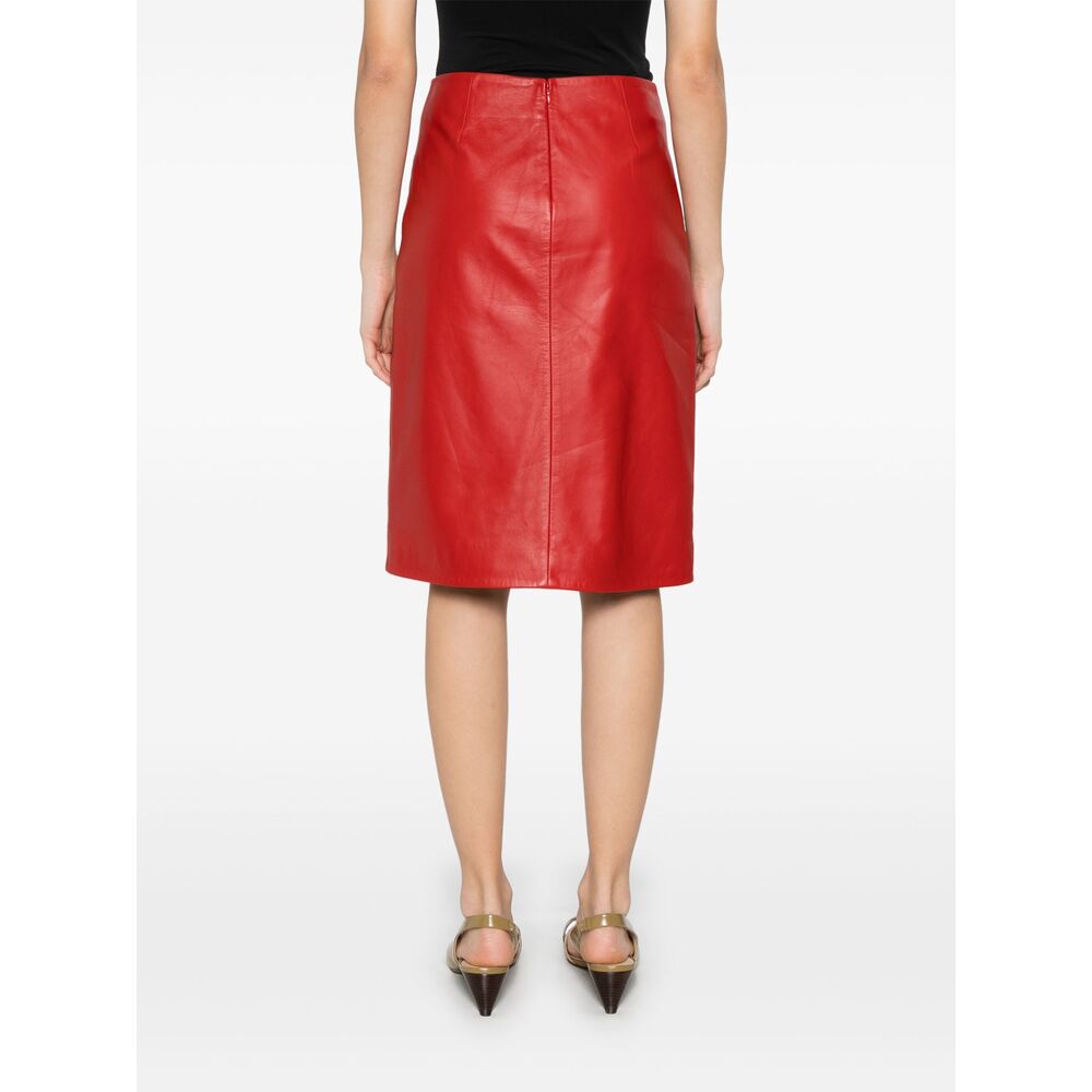 Loulou Studio Silk Skirts - Red | Wanan Luxury