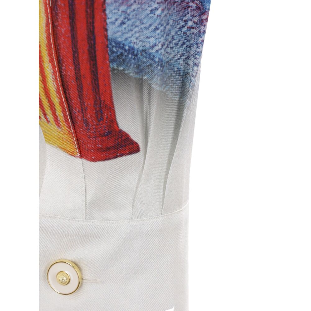 Casablanca Silk Shirts - Blue, White | Wanan Luxury