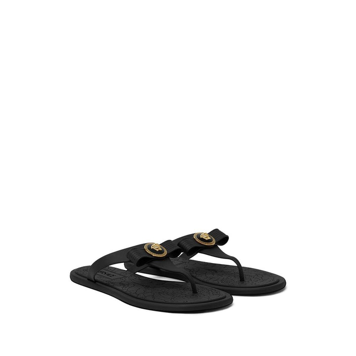 Versace Rubber Slippers - Black | Wanan Luxury